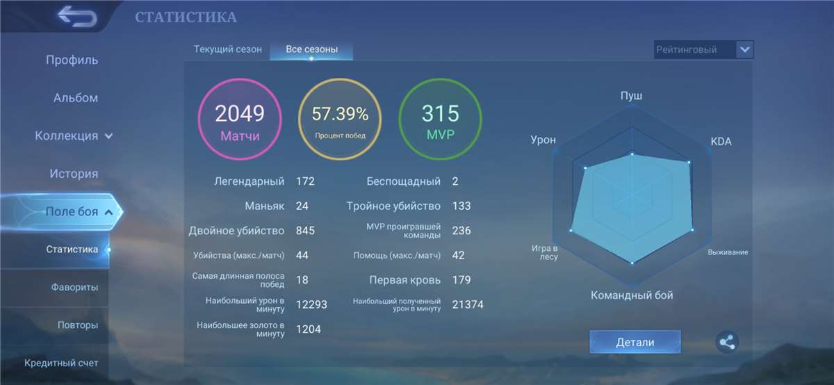 продажа аккаунта к игре Mobile Legends